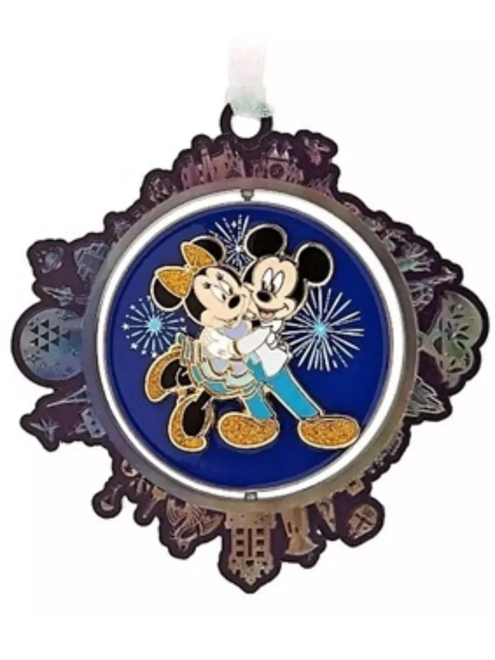 Disney Parks 2023 50th Anniversary Finale Mickey Minnie Spinner Ornament LR Nwt